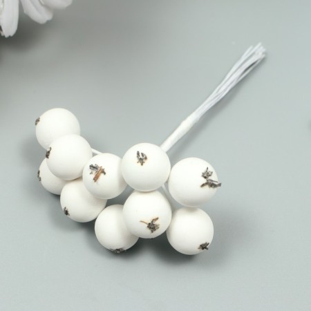 Decor for creativity "Berry Rowan" 1 bouquet = 10 white berries 10x1.5 cm