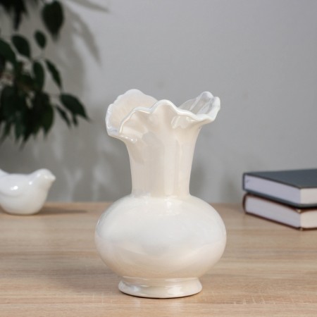 VAZA Keramics Table "Izki" D-10 cm, h-17 cm, white