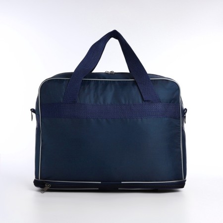 Road bag with lightning, with an increase, external pocket, long belt, blue color-2