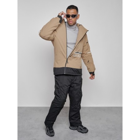 Ski costume male winter, size 48, beige color-14