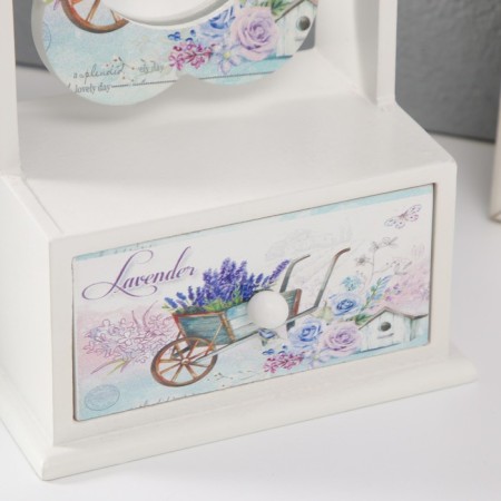 Casket wood 1 box with a mirror "Lavender trolley" 11x7.5x14.8 cm-1