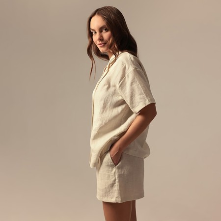 Female suit (shirt and shorts) SL Home p. S, milk-4