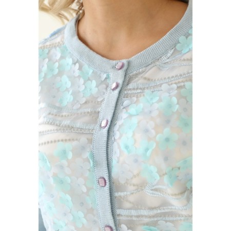Cardigan female, size 54, blue color-1
