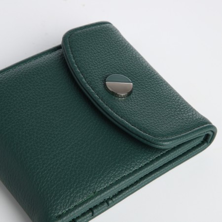 Women's wallet on magnet, green color-2
