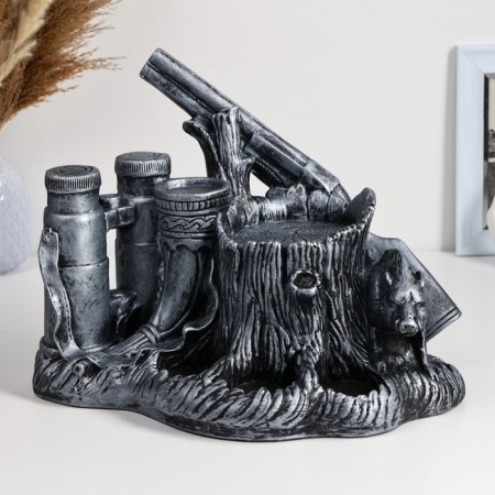 Standing for a bottle "Hunt" 33x23x26cm, silver-3