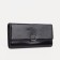 Women's wallet on the button, black color