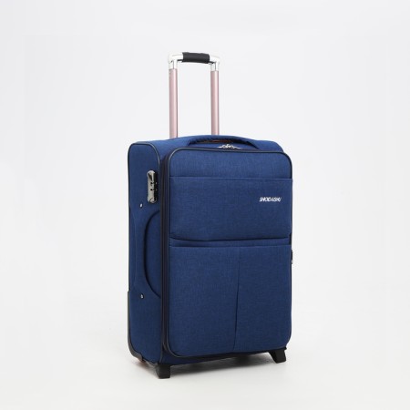 Middle suitcase 24 ", lightning department, code castle, 3 wheels, 2 external pockets, blue color-1