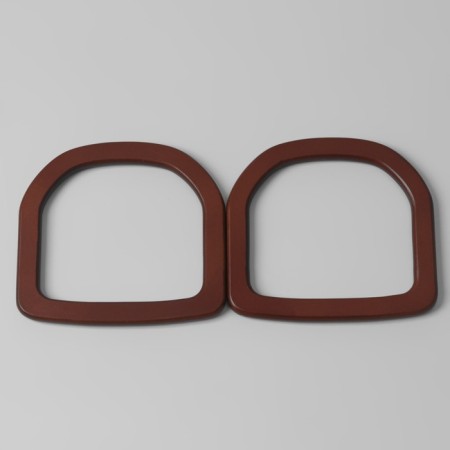 Handles for the bag wooden, 12 × 12.9 cm, 2 pcs, brown color-2
