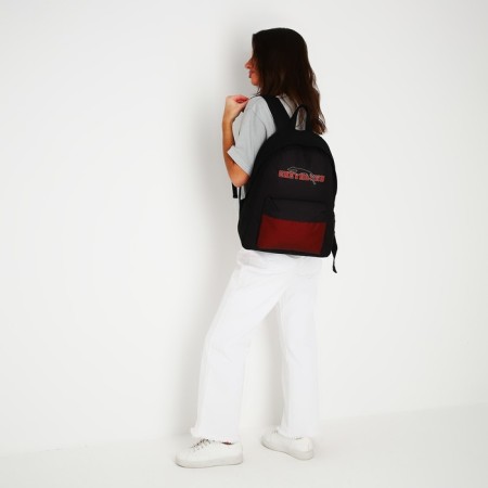 Backpack Bookhound School Textile, with pocket, black/burgundy color-7