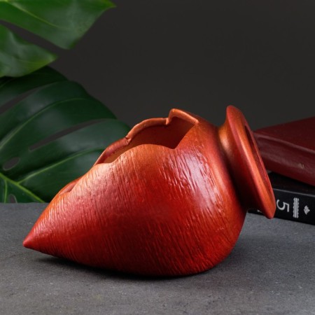 Figure Kashpo "Amphora" Bordeaux/copper, 21x14x12 cm-3