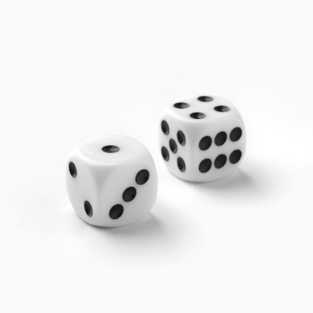 Dice play "Game time", 1.6 x 1.6 cm, set 2 pcs, white-2