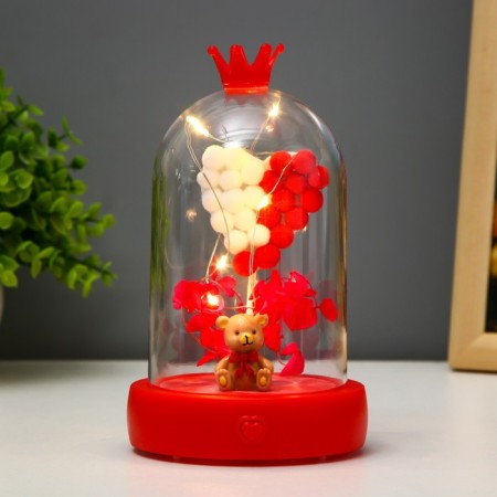 Nightlight "Bear" LED from batteries 3HAAA Red 9.5x9.5x16 cm Risalux