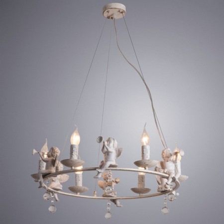 Amur chandelier, 6x40W E14, white color, gold-1