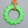 Chewing toy with a rope "Ring with a tail", green