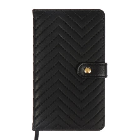 Planing pocket incomparable 80 sheets, 100 x 170mm, Devente.elizabeth, a solid cover of leatherette with foam, Slocation, Block 70, Black