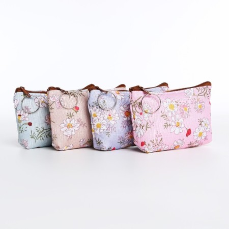 Women's wallet with zipper, color mix