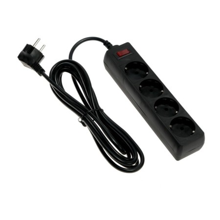 Luazon Lighting network filter, 4 sockets, 3 m, 2200 W, 3 x 0.75 mm2, 10 A, 220 V, black-1