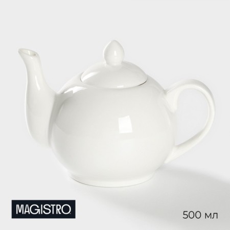Teapot Porcelain Hot Magistro "Blanche", 500 ml, white color