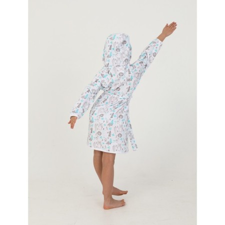Children's robe with a hood, height 122 cm-11