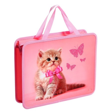 Folder with A4 handles, 330 x 260 x 75 mm, plastic, pens, calligrata "cat"-1