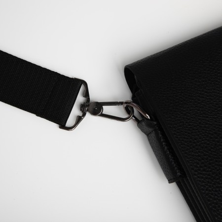 Male bag over the shoulder, Textura, external pocket, black color-5