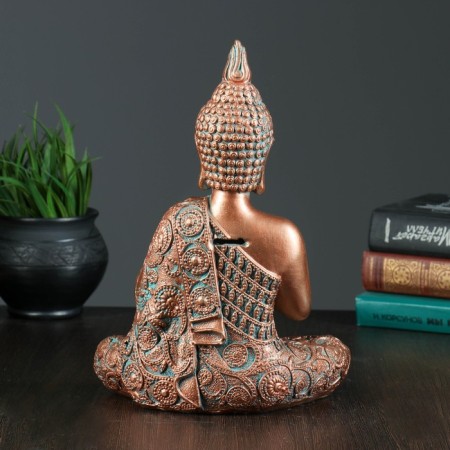 Piggy bank "Buddha Medium" copper, 20x11x29cm-2