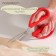 Portnovsky scissors, anti -slip, mowed blade, 7.5 ", 19 cm, red color