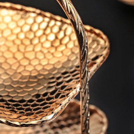 Serving stand "Valeria", 11 × 12 × 28 cm, 3 tiers, solid, gold color-1