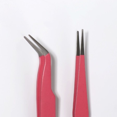 A set of tweezers for eyelash extensions, 2 pcs, color mix-2