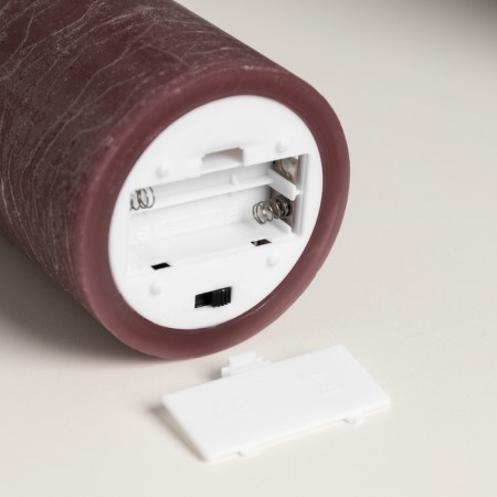 Burgundy LED candle, 7.5 × 12.5 × 7.5 cm, wax, plastic, batteries AAAX2 (not in the kit), glow warm white-2