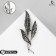 Brooch "Leaves" Trio, gray color in black silver
