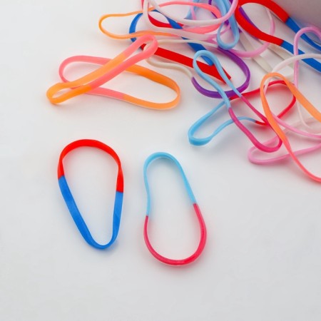 Hair silicone gum, set, d = 2 cm, 50 pcs, multi -colored-2