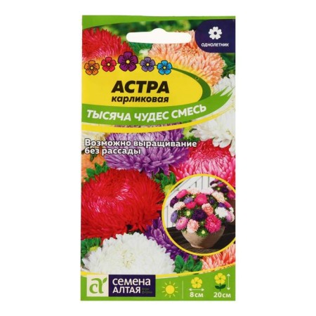 Flowers of Astra "Thousand Miracles", dwarf, mixture, 0.2 g