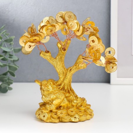 Bonsai Cash tree "Golden toad on coins" 90 coins 18.5x18x9.5 cm-1