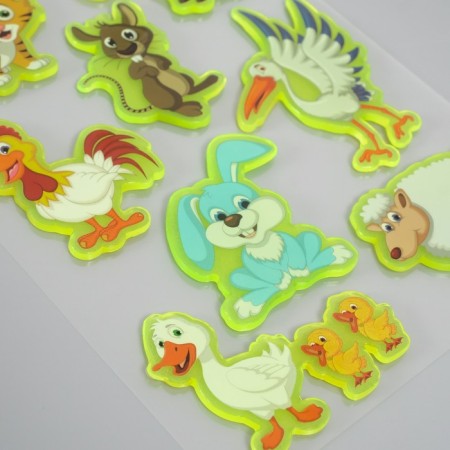 Silicon sticker on the glass phosphorus "animal world" 20x16 cm-2