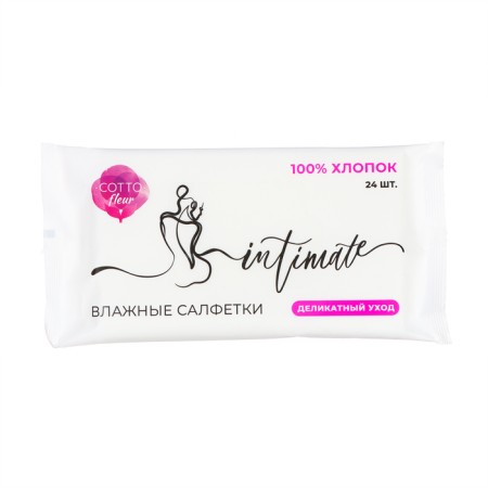 Wet Cottofleur napkins for intimate hygiene, with cotton, 24 pcs.-1