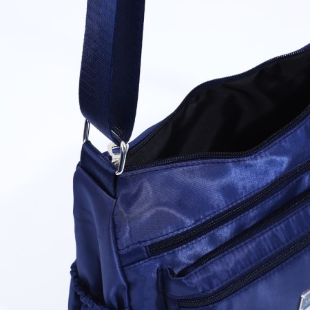 Bag Cross-Bodi with a zipper, blue color-5