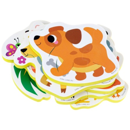 Soft puzzle for kids "Farm animals", 5 puzzles, crumb I-8