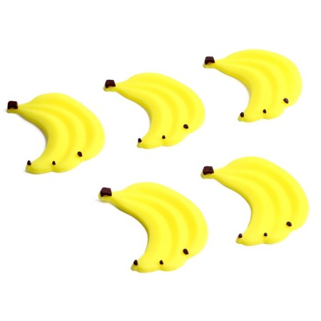 Decor Silicon "Banans" set of 5 pcs., Size 1 pc. - 3 × 3.7 × 0.3 cm, glue pads-1