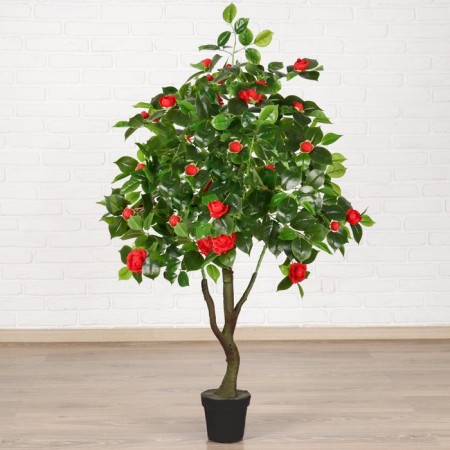 Artificial bush "Kustovaya rose" with a pot, 120 cm, mix