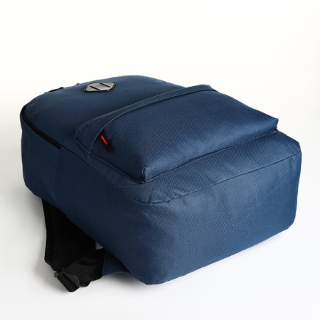 Youth backpack with lightning, external pocket, blue color-4
