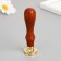 Printing for wax with a wooden handle "Flowers and curls" 9x2.5x2.5 cm