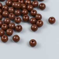 Бусины пластик "Кофе с молоком" глянец набор 25 гр d=0,8 см