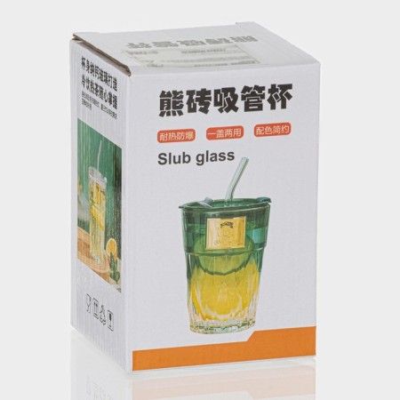 Glass glass with a lid and a Krono pipe, 400 ml-6