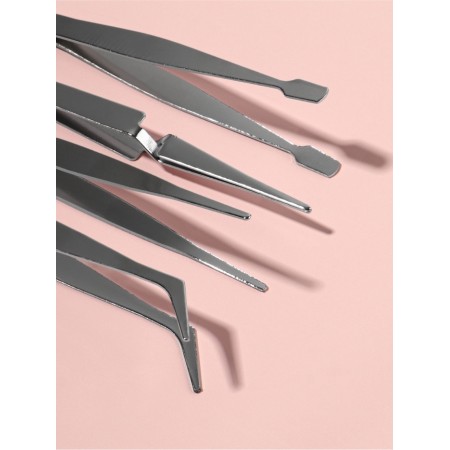 A set of tweezers for needlework, 11.7/12.3/11.2/11.9, silver color-1