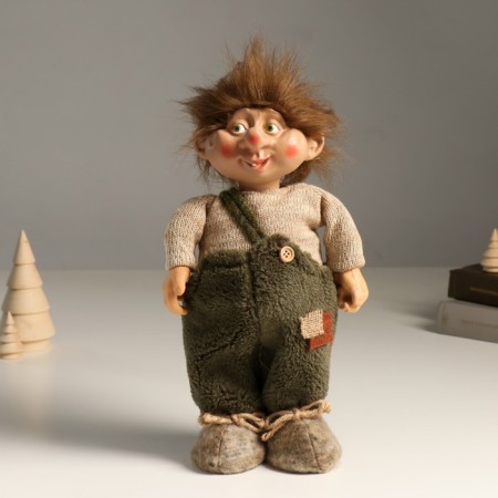 Interior doll "Domovynok in a jumpsuit with a patch" 30 cm