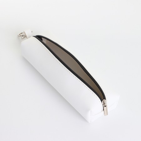 Key of zipper, length 16 cm, ring, carbine, white color-2