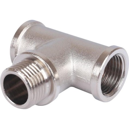 The STOUT SFT-0065-121212 tee, 1/2 "X1/2" X1/2 ", internal/external/internal, nickel. Brass