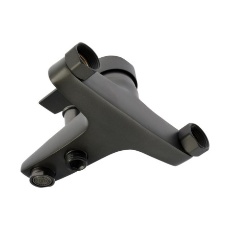 Bath mixer Zein Z3842, single -leaf, shower set, watering can 5 modes, graphite-5