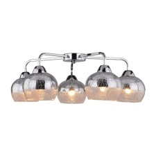 Светильник потолочный ЭкономСвет 20107/5CR CR+CL, 5х60Вт, E27, 20х55х55 см, цвет хром